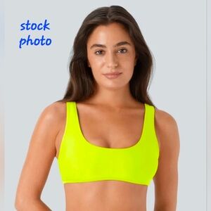 Halara - Ice Lime Green U Neck Bikini Top